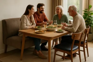 Waarom past een bank perfect aan je eettafel?